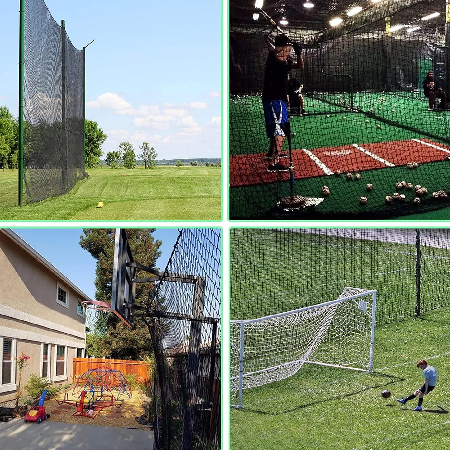 Golf Practice Net Golf Ball Hitting Netting（Net Only）, Heavy Duty Nylon Golf Sports Netting Barrier Nets 10X10Ft/10X15Ft/10X20Ft/10X25Ft/10X30Ft/10X40Ft