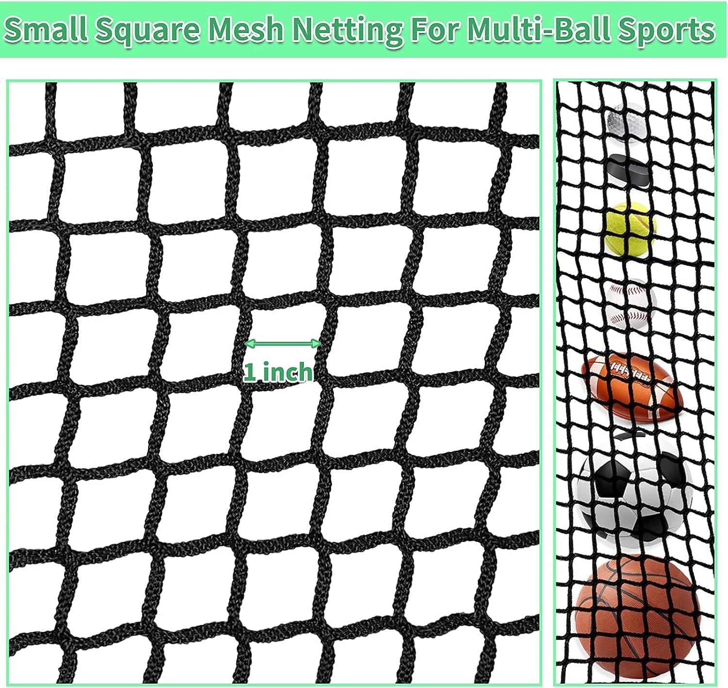Golf Practice Net Golf Ball Hitting Netting（Net Only）, Heavy Duty Nylon Golf Sports Netting Barrier Nets 10X10Ft/10X15Ft/10X20Ft/10X25Ft/10X30Ft/10X40Ft