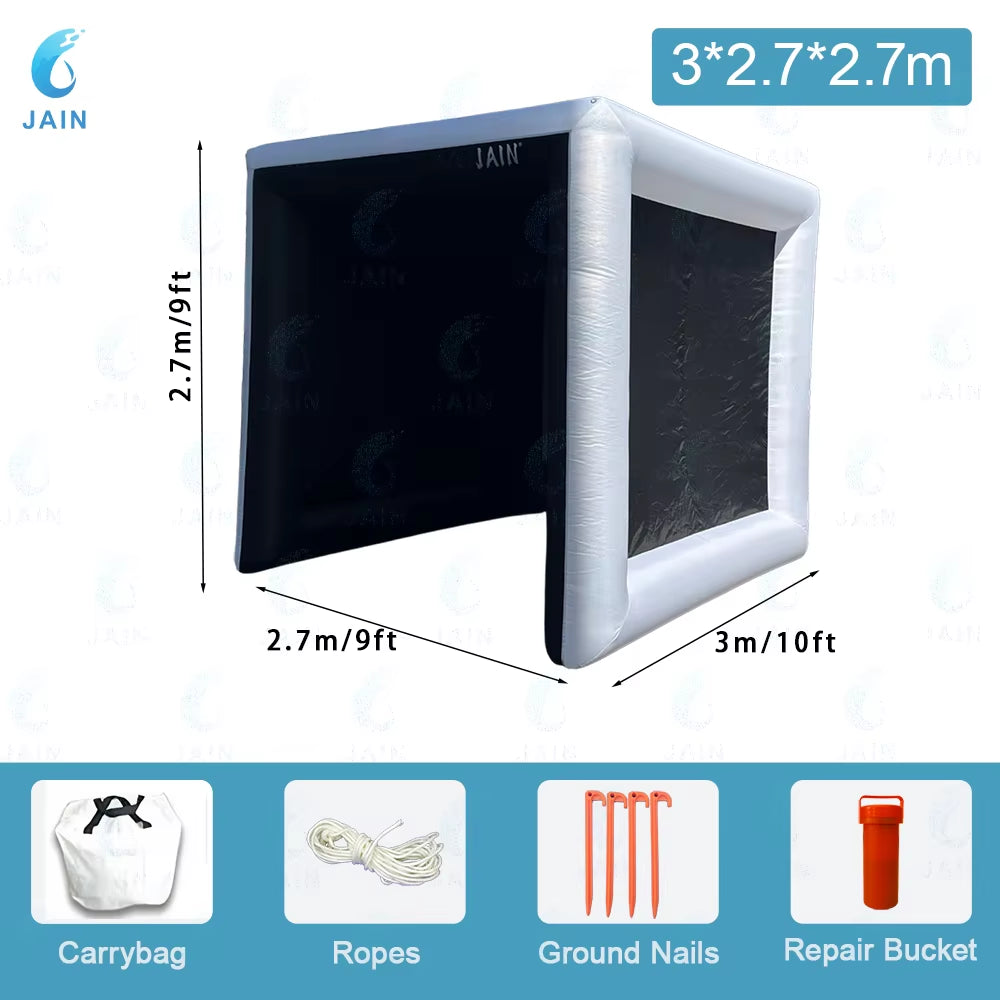 Stock！Inflatable Golf Sim Room Swing Golf Practice Cage with Built-In Fan,Oxford Cloth,Golf Simulator Enclosures