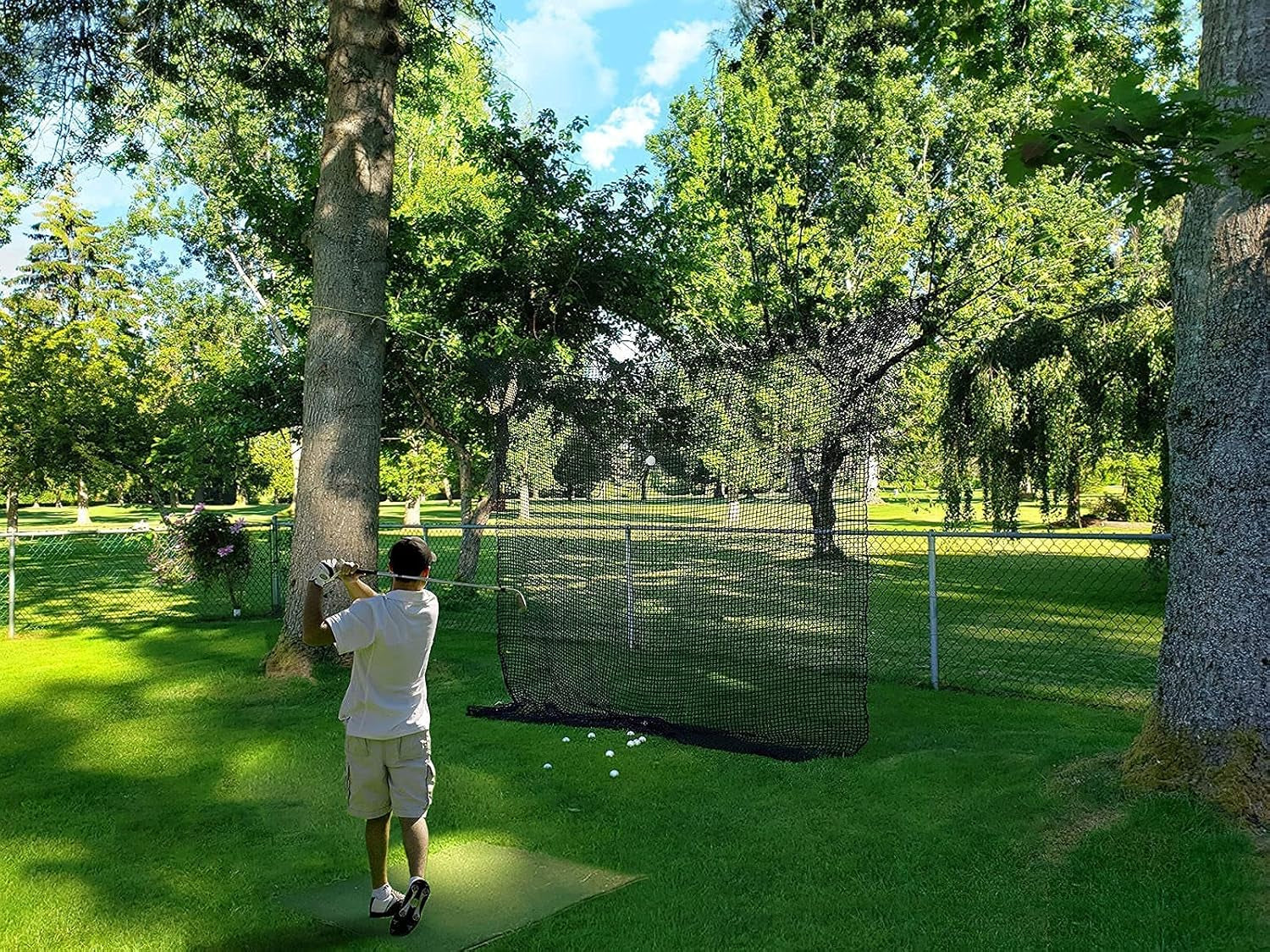 Golf Practice Net Golf Ball Hitting Netting（Net Only）, Heavy Duty Nylon Golf Sports Netting Barrier Nets 10X10Ft/10X15Ft/10X20Ft/10X25Ft/10X30Ft/10X40Ft